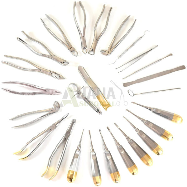 ORAL DENTAL SURGERY EXTRACTING ELEVATORS FORCEP INSTRUMENT KIT SET