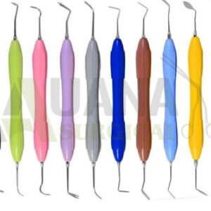 Dental Composite Filling Restorative Instruments 10 Pcs Set with Silicon Handle