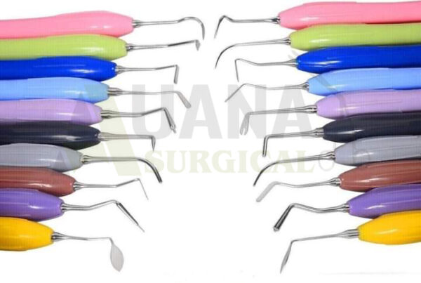 Dental Composite Filling Restorative Instruments 10 Pcs Set with Silicon Handle